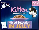 Felix Kitten Pouches Mixed In Jelly 100 g 48 Pouches Assorted Flavours