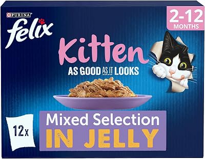 Felix Kitten Pouches Mixed In Jelly 100 g 48 Pouches Assorted Flavours