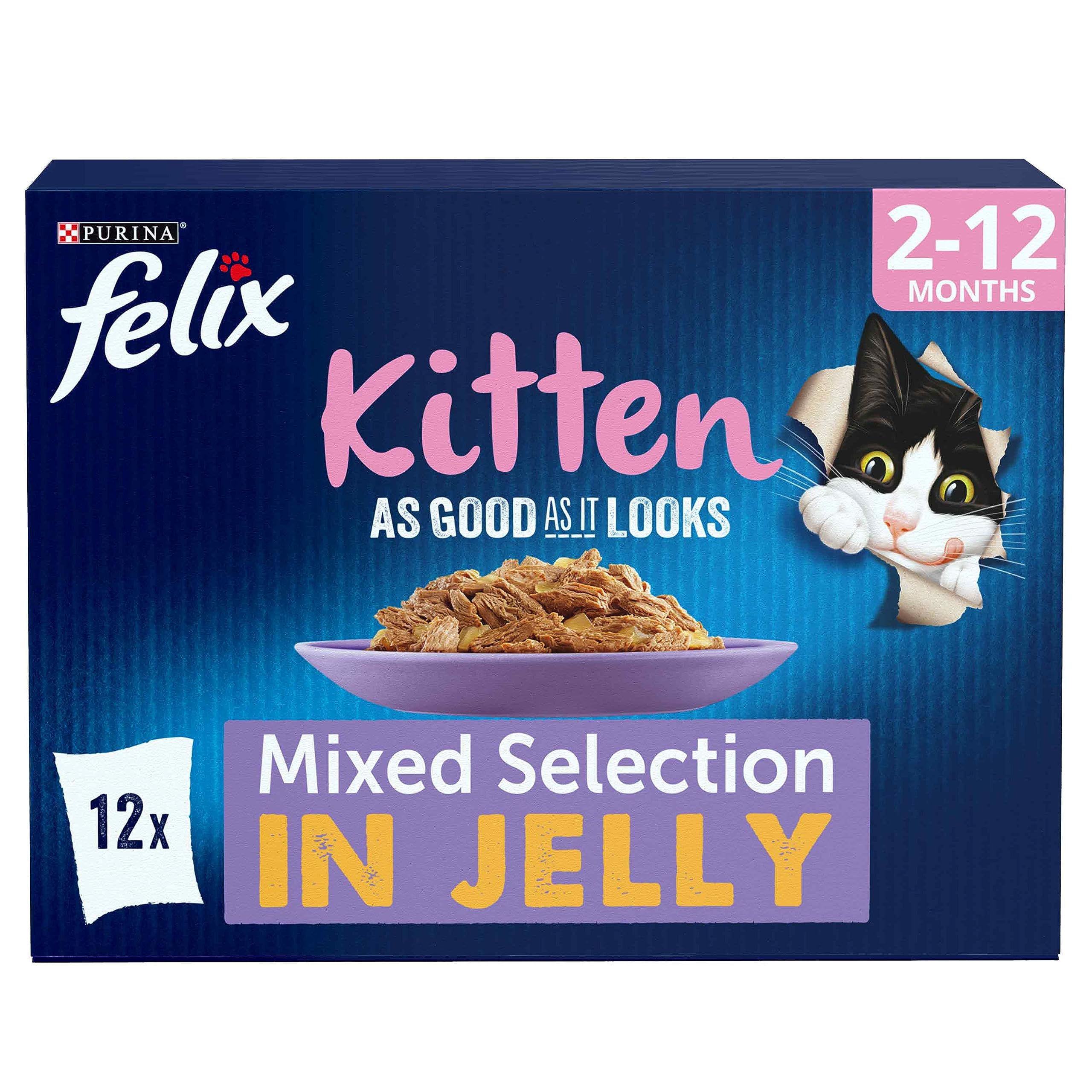 Felix Kitten As Good As It Looks Cat Pouches Mixed In Jelly 100g (48 Pouches) โ image 1