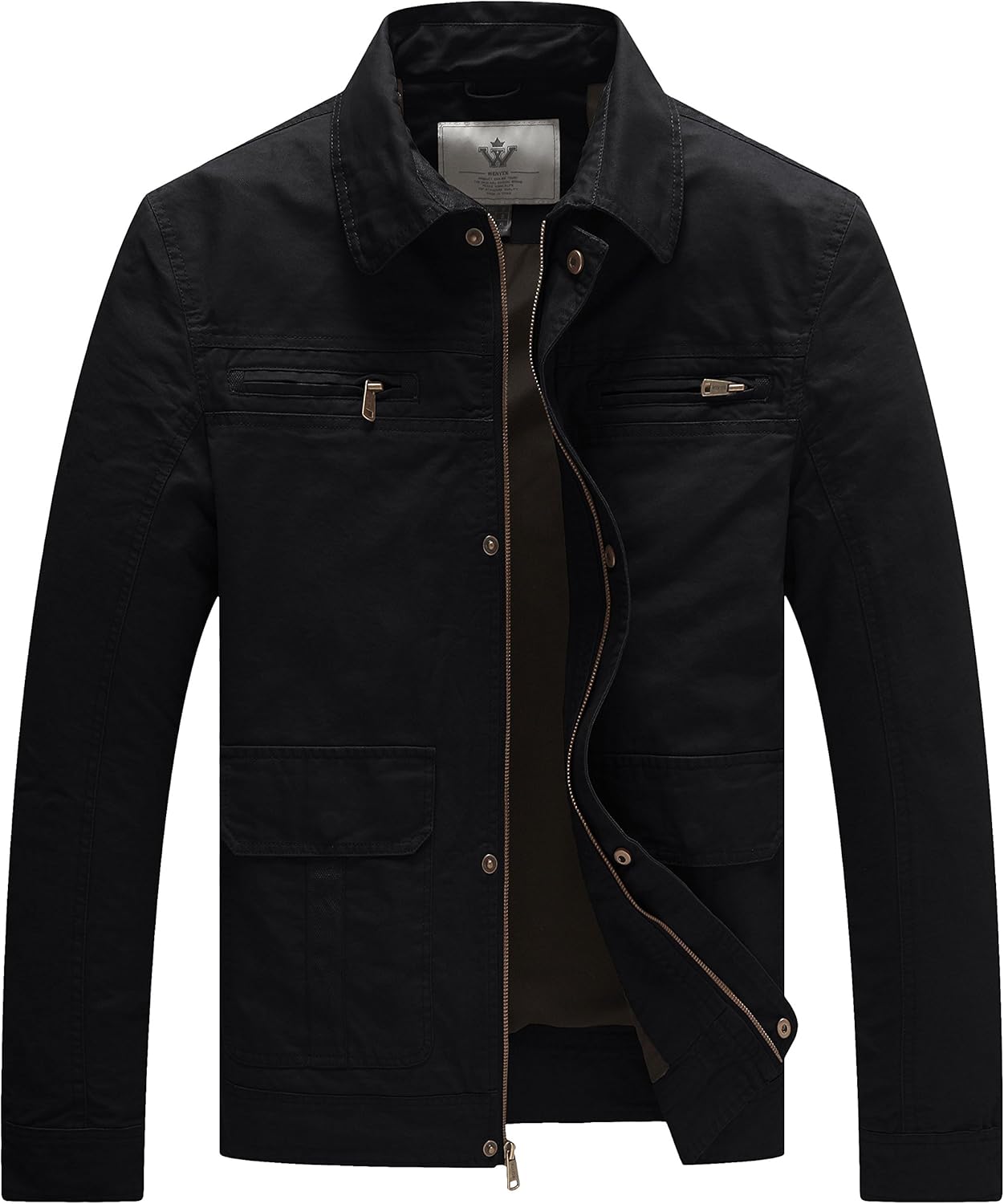 WenVen Men's Casual Cotton Military Jacket Amazon.co.uk Clothing
