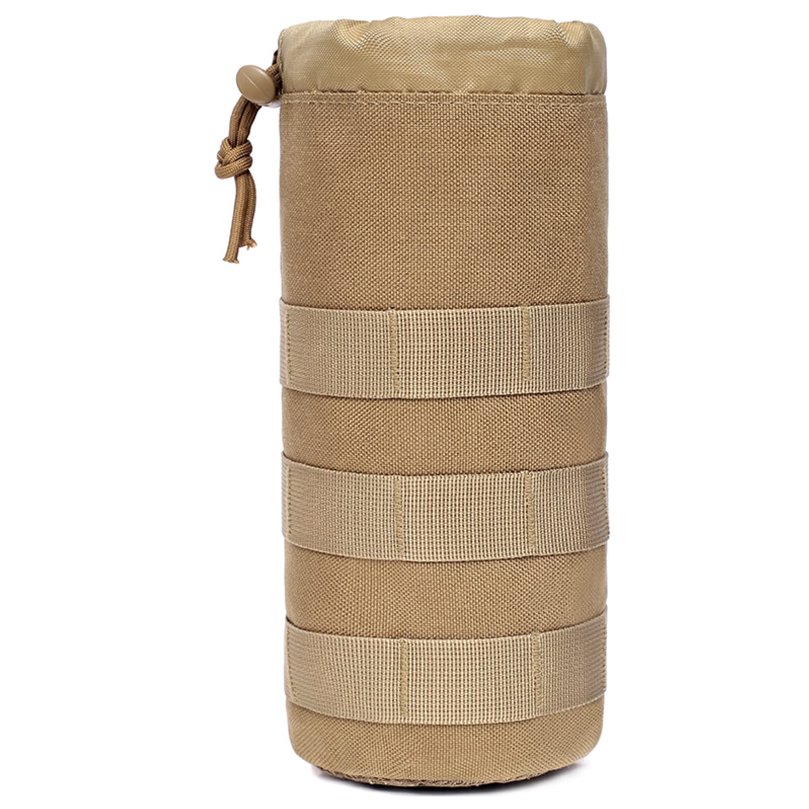 TRIWONDER Tactical Molle Water Bottle Pouch Hydration Carrier with Adjustable Drawstring for Military Backpack, Vest, Outdoor Hiking & Camping (Khaki, 1 Pack)