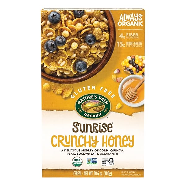 NATURE’S PATH ORGANIC SUNRISE CRUNCHY HONEY CEREAL, 10.6 OZ