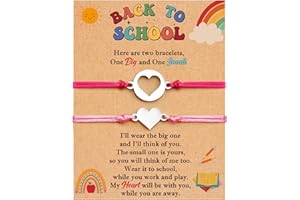 Breezy Valley Back To School Bracelet Mommy and Me Matching Bracelet Set Gifts - First Day of School Bracelet Gift for Student Girls Boys Kids, Mother Daughter Son Back To School Charm Bracelets Gifts