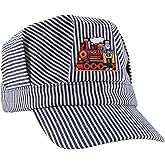 CINKCO Child's Engineer Cap Classic BlueWhite Stripes Train Conductor Adjustable Hat for Children, kid