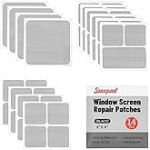 Secopad 14 Sheets Screen Patch Tape, Window Screen Repair Kit, Black | 3 Sizes, Quick Repair, Strong Adhesive, Easy to Use, For Mesh Window &amp; Door, Cuttable Fiberglass, No Tools Needed
