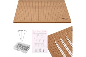 12X16 in Macrame Board for Braiding & Cording: Cork Double-Sided Grids Handmade Braiding Board and Pins for Braiding Bracelet