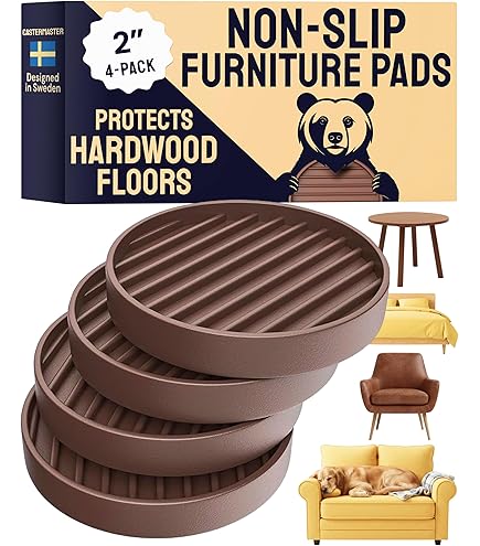 Set Of 4)3x3 Square Rubber Furniture Caster Cups With Anti-sliding - View #8