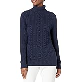 Amazon Essentials Women's Fisherman Cable Turtleneck Sweater (Available in Plus Size)