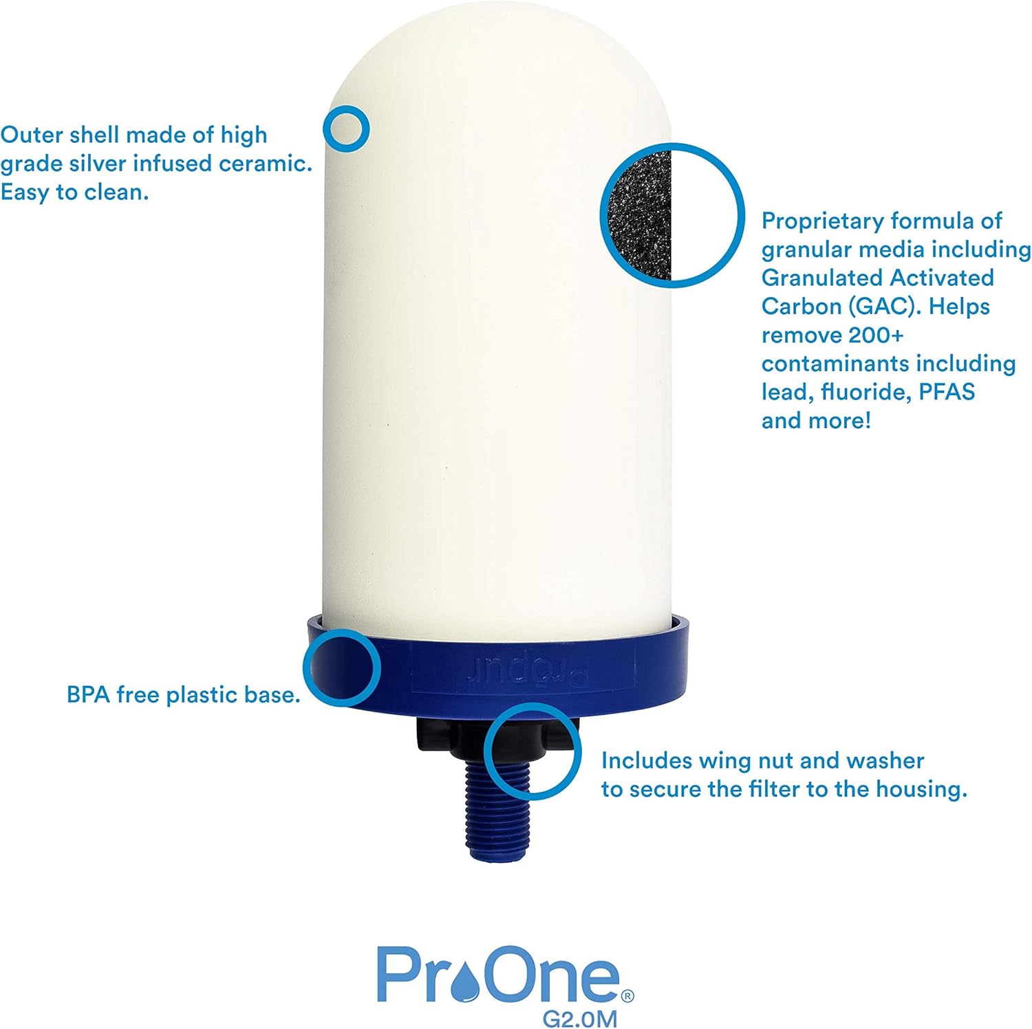Propur ProOne M Replacement Filter for Propur Fruit Infused Water Filter Pitcher - Removes Fluoride, Lead, Chlorine, Microplastics, and More -1 Filter: Kitchen & Dining