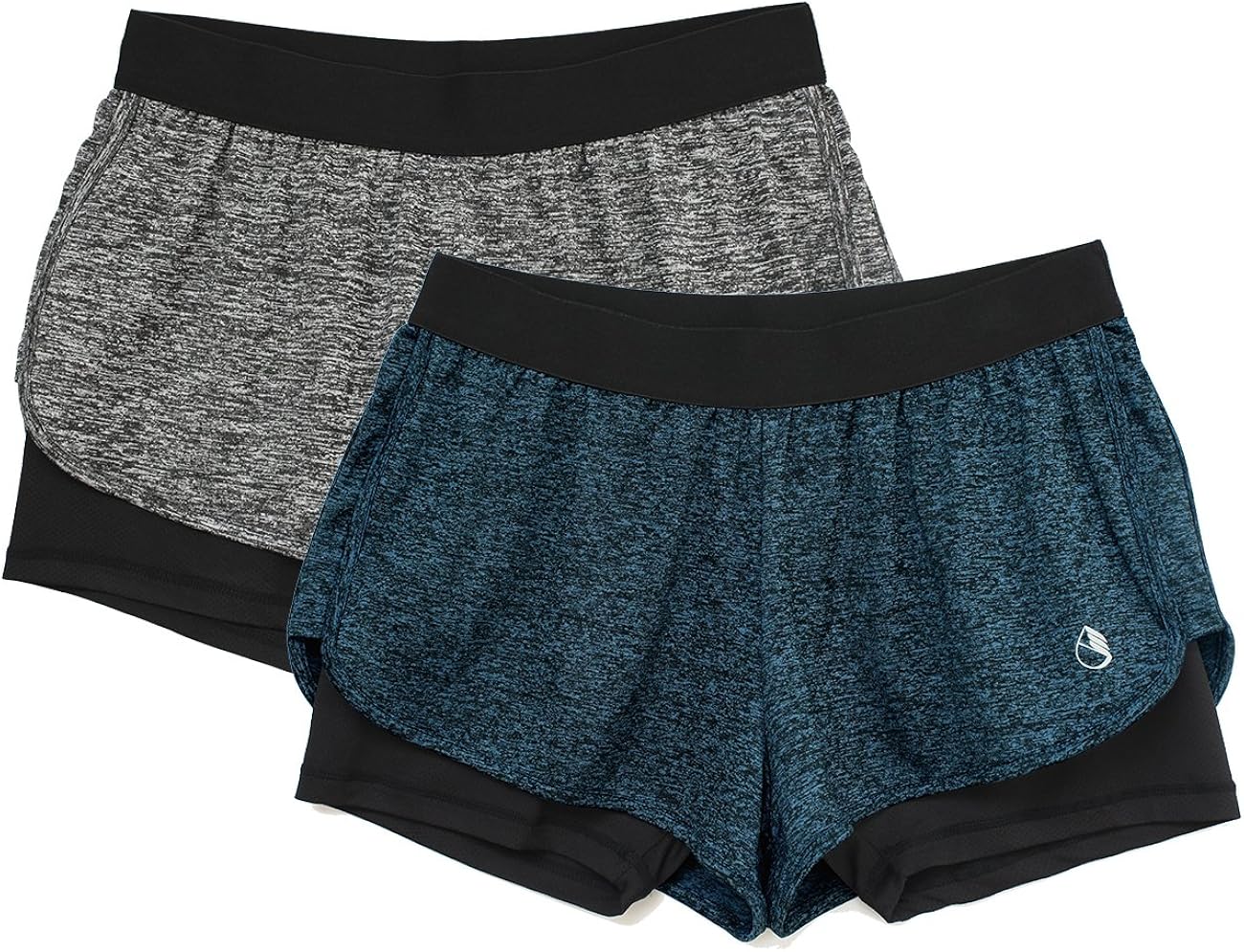 icyzone Running Yoga Shorts for Women - Activewear Workout Exercise Athletic Jogging Shorts 2-in-1: Clothing