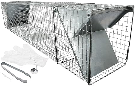 Extra große Fuchsfalle 150 cm XXL I Waschbärfalle mit viel Zubehör I Schneller und einfacher Fang I Wetterfeste und robuste F