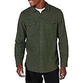 Amazon Essentials Mens Slim-fit Long-Sleeve Solid Flannel Shirt