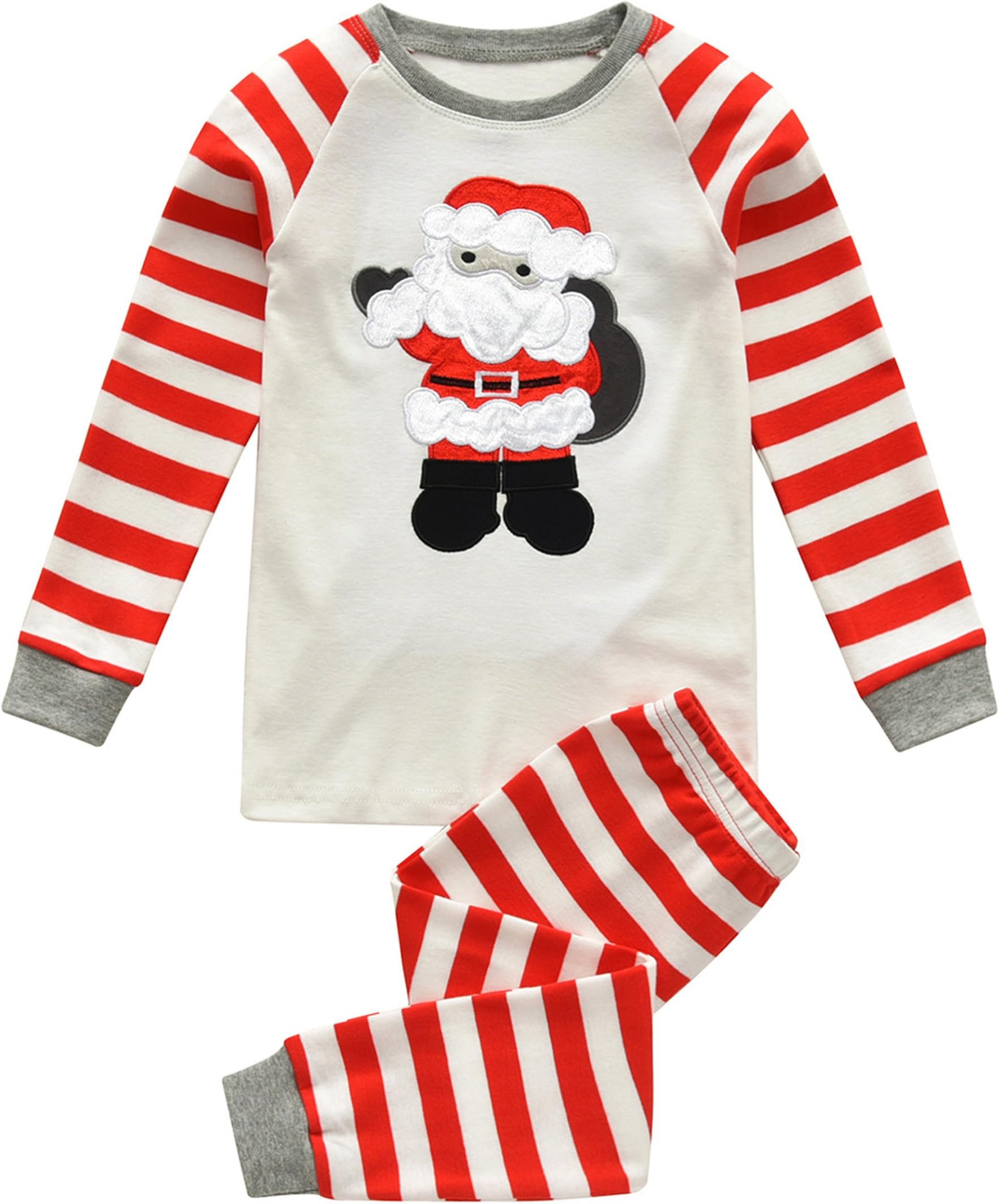 Tkiames Xmas Boy Girl Tops Pants Christmas Home Outfits Pajamas Set 2-9 Years Old