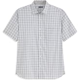 Van Heusen Mens Wrinkle Free Short Sleeve Button Down Check Shirt