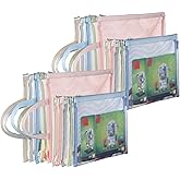 20 Pack Colored Mesh Zipper Pouch Bags, Nylon Puzzle Building Block Sets Toy Storage and Organization, Breathable See Through(10Pcs A4+10Pcs A5) Zipper Pouch with Handle for Games