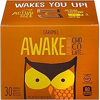 AWAKE Caffeinated Chocolate Energy Bites, Caramel, 30Count