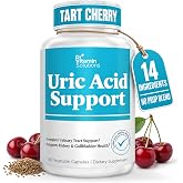 Uric Acid Support Cleanse &amp; Flush - Tart Cherry for Gout &amp; Joint Relief | Kidney Health, Chanca Piedra, Celery Seed, Cranberry, Turmeric, 60 Capsules, 2 Month Supply, Vegetarian, Non-GMO, Made in USA