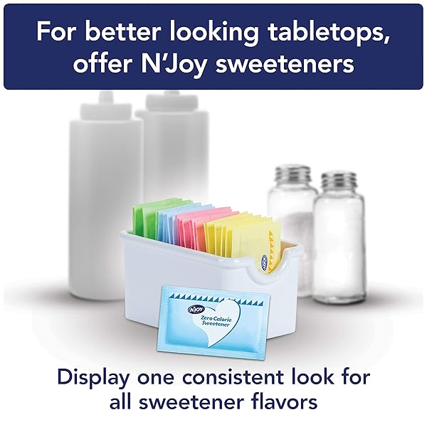 N’JOY ZERO CALORIE SWEETENER | BLUE ASPARTAME PACKETS | 2000 COUNT | KOSHER | GLUTEN FREE AND SODIUM FREE