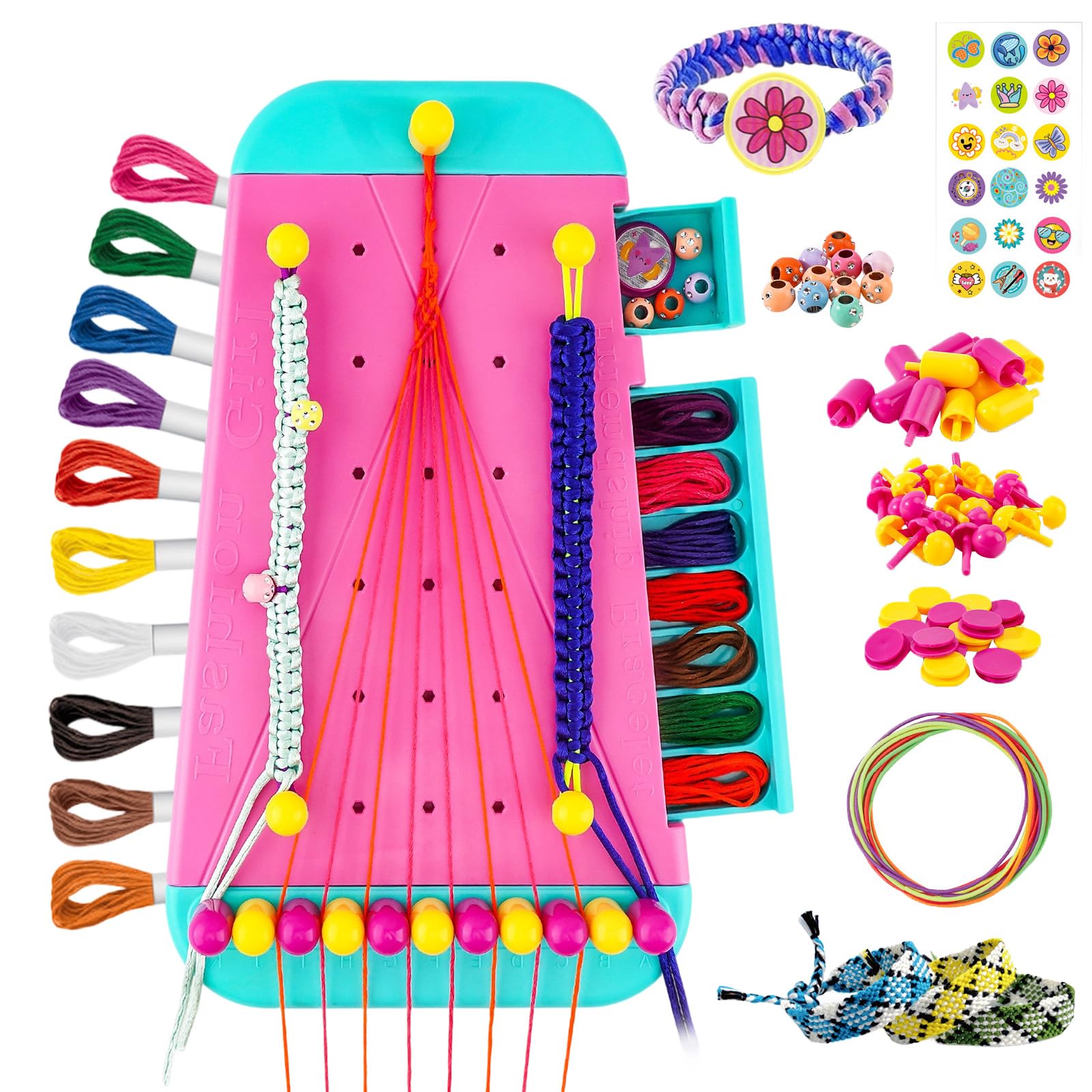 Vxcvzv Kids Friendship Bracelet Making Kit,Loom Band Kit for Girls,6-12 Year Old Girl Gifts,Arts and Crafts for Kids Ages 6-12,Toy for Birthday