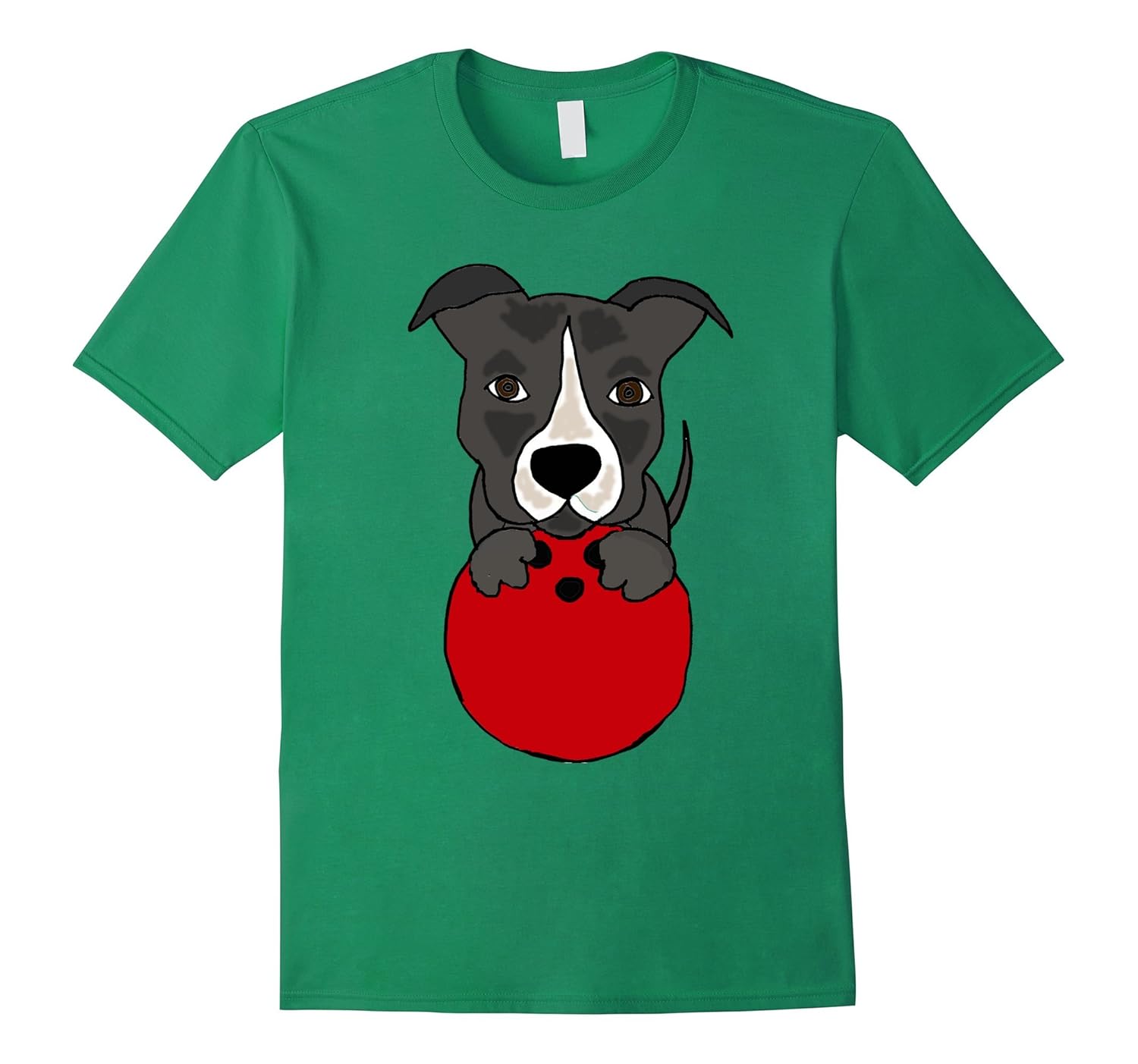 Smiletodaytees Funny Grey Pit bull Dog Bowling TshirtArt Artvinatee