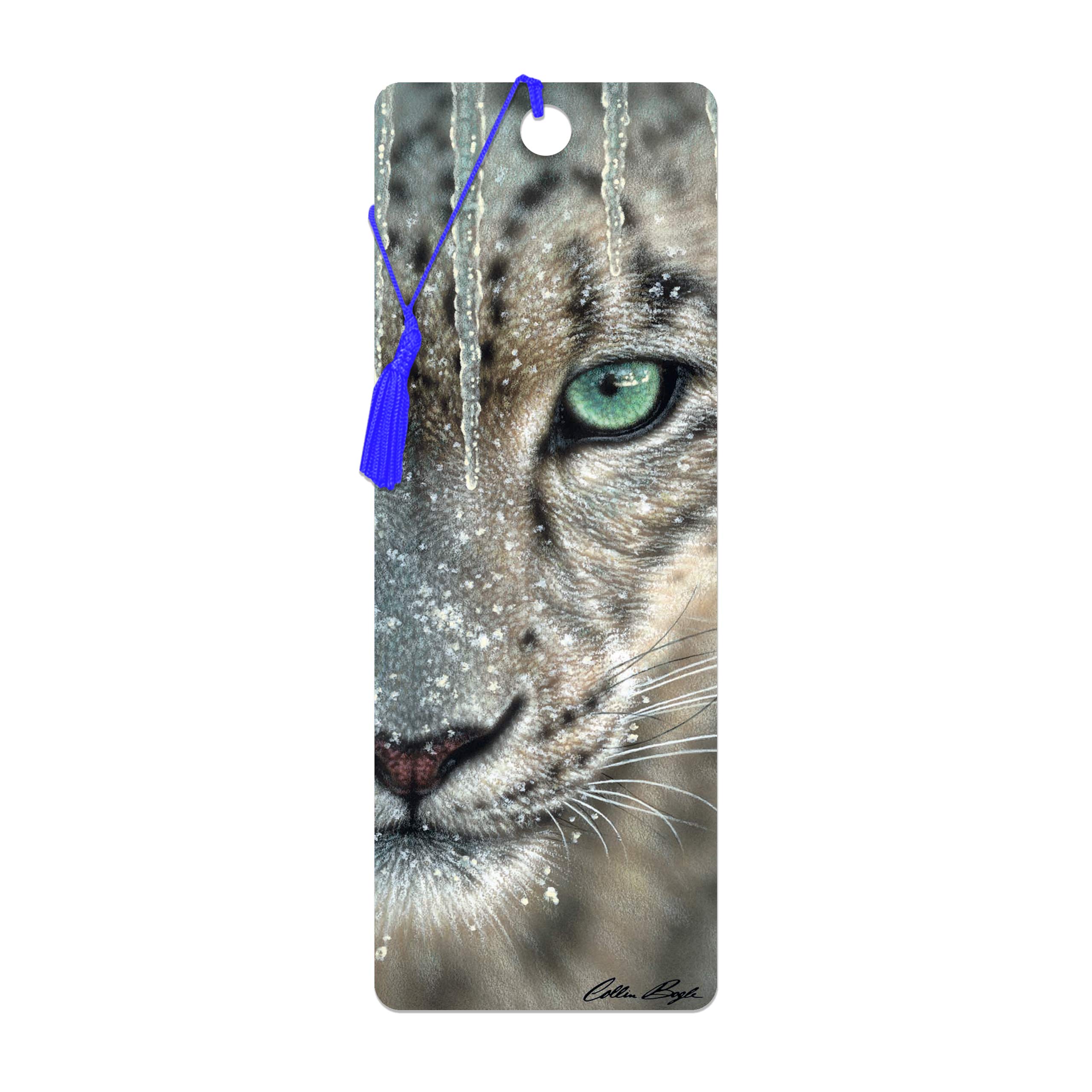 3D LiveLife Bookmark - Blue Ice from Deluxebase. Cute Lenticular Snow Leopard Page Marker. Animal Themed Accessories for Book Lovers. Small Gifts for Men, Women, Writers and Teachers.
