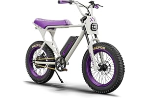 MACFOX X1S Electric Bike for Adults, 750W Peak Power, 48V 10.4Ah Removable Battery, 28 Miles Range, 20"x4" Fat Tire Ebike, Front Suspension Fork, Single Speed Off-Road Commuter E-Bike