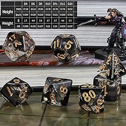 CiaraQ DND Polyhedral Dice Set for Dungeons and