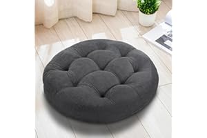 Millsilo Floor Pillow, Large Floor Cushions, Round Floor Cushion Seating for Adults Kids, Tufted Thick Meditation Cushion for Yoga Living Room Tatami Fireplace Outdoor Floor, 22x22x4 Inch, Dark Gray