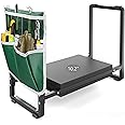FLINTER 10.2" Wider Garden Kneeler and Seat, Upgraded Heavy Duty Thick Gardening Bench for Kneeling and Seat - Garden Tools with Bags, Gardening for Women, Grandparents, Mom & Dad, Black