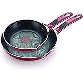 T-fal B039S264 Excite ProGlide Nonstick Thermo-Spot Heat Indicator Dishwasher Oven Safe 8 Inch and 10.5 Inch Fry Pan Cookware