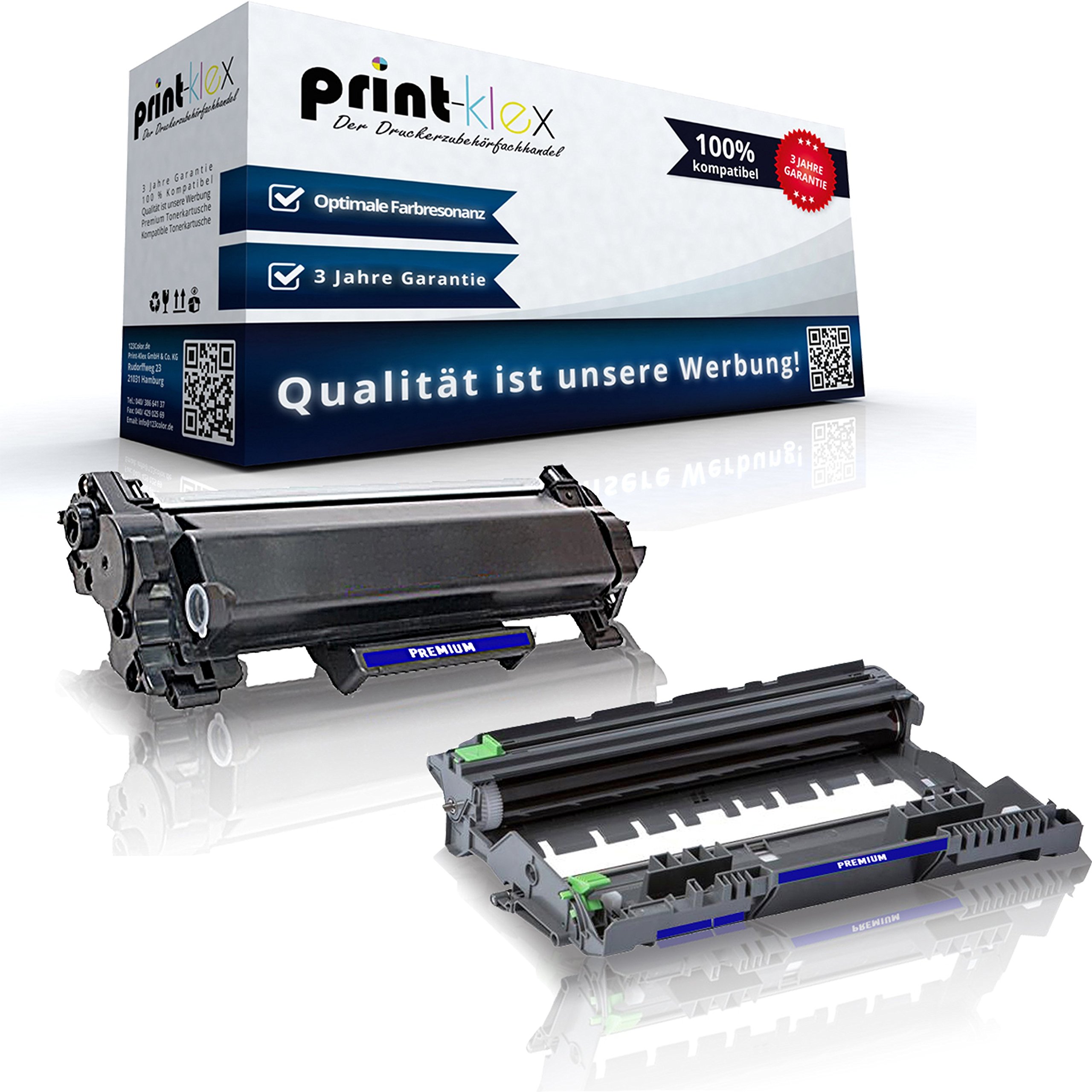 Print-Klex Toner with Drum Compatible with for Brother TN2420 & DR2400 L 2710 DN MFC-L 2710 L 2712 DN MFC-L 2712 DW – Black Clear – Office Print Series