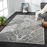 Luxe Weavers Distressed Floral Area Rug, Steel 8x10