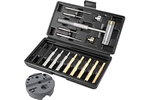 W WIREGEAR Punch Set and Punch Set Hammer with Detachable Heads, Punch Set with Tool Box Including Hammer and Brass Steel Punch, Made of Solid Non-Deformed Material