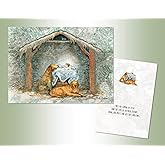 LPG PERFORMING ARTS BOXED CHRISTMAS CARD SET Golden Nativity Set of 16 Velvet Touch coated cards/16 envelopes (1 design per box) (5325)
