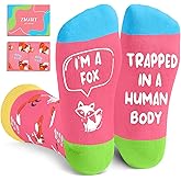 Zmart Funny Socks for Women Men - Sloth Monkey Gifts, Wolf Panda Fox Socks for Teens