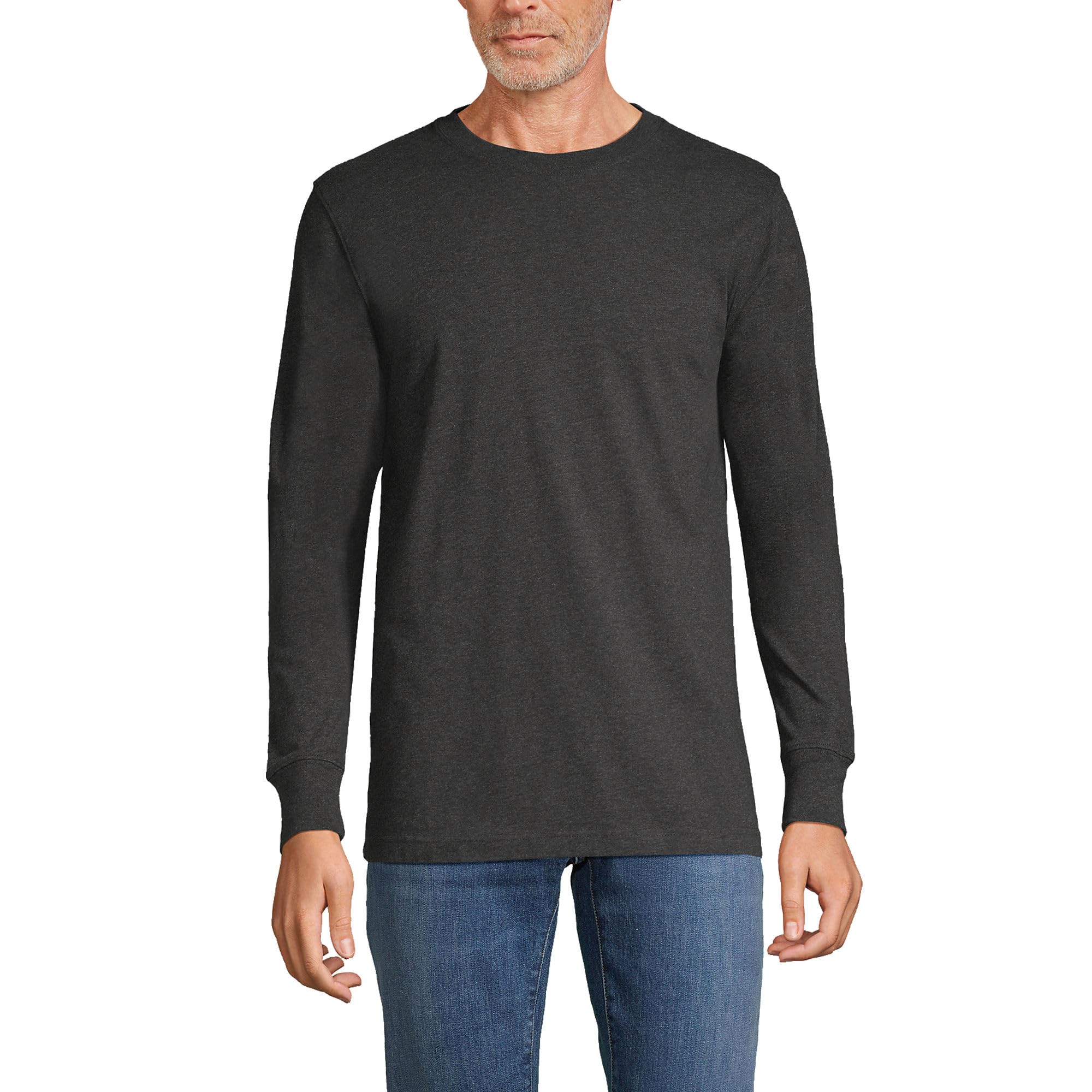 Lands' End Mens Long Sleeve Super-T Tee Dark