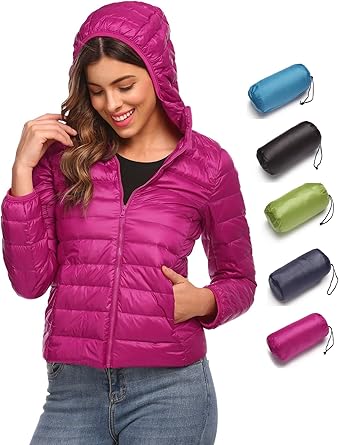 womens packable down jacket with hood