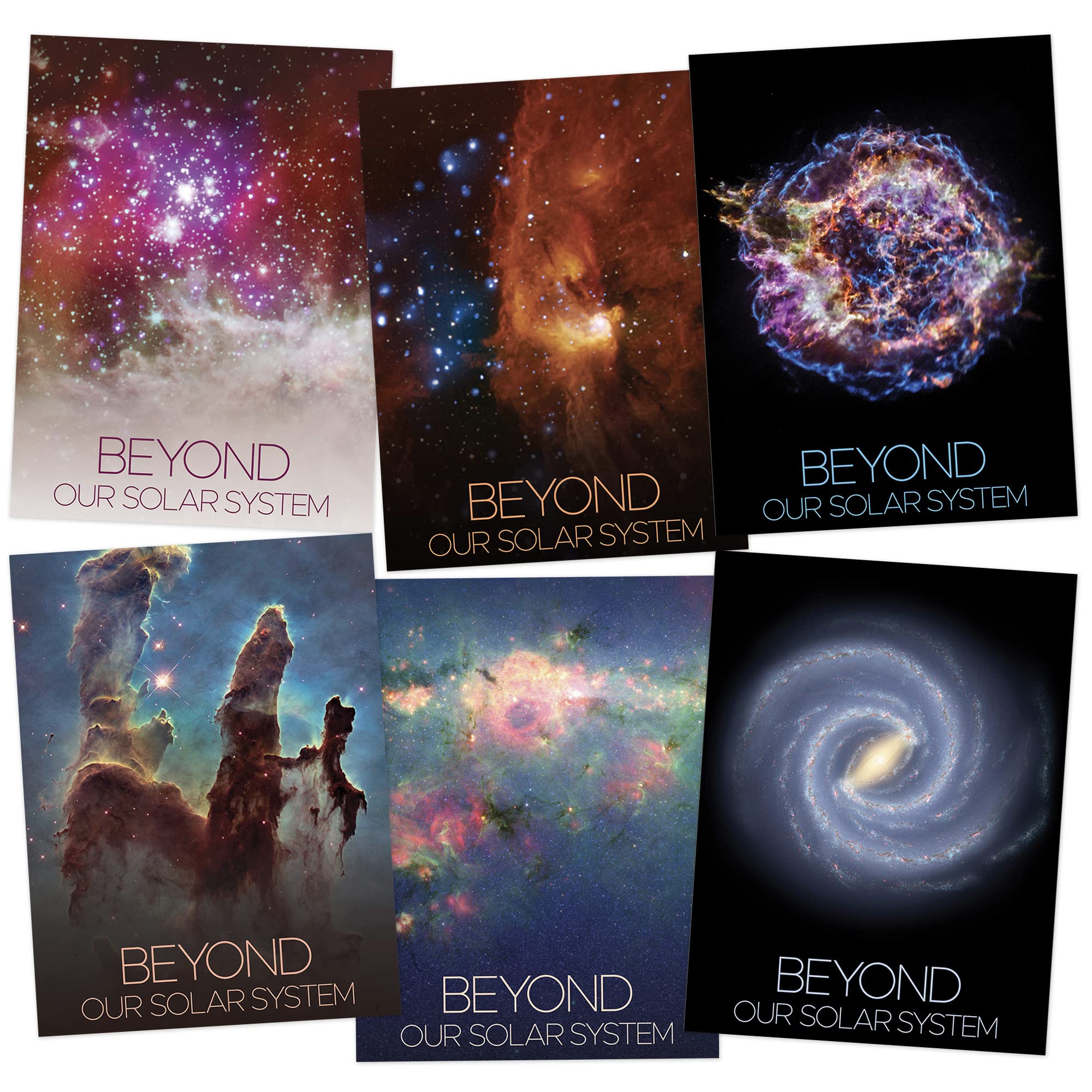 Artery8 NASA Beyond Our Solar System Pillars Creation Milky Way Spiral Galaxy Supernova Pacman Nebula Wall Art Print Poster Pack of 6