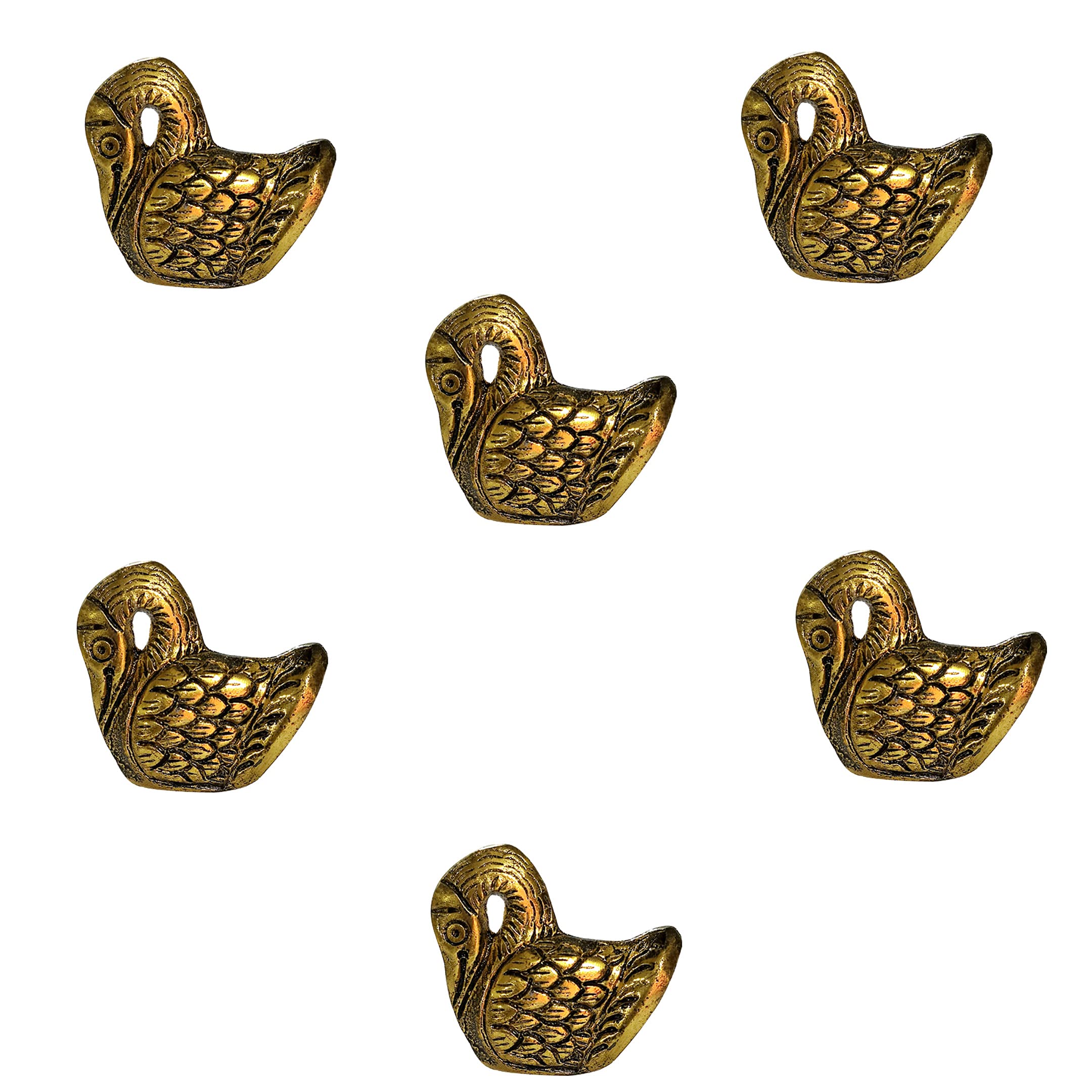 Perilla Home Set of 6 Swan Shape Knobs Kitchen Cabinet Cupboard Door Knobs Dresser Wardrobe and Drawer Pull (Gold)