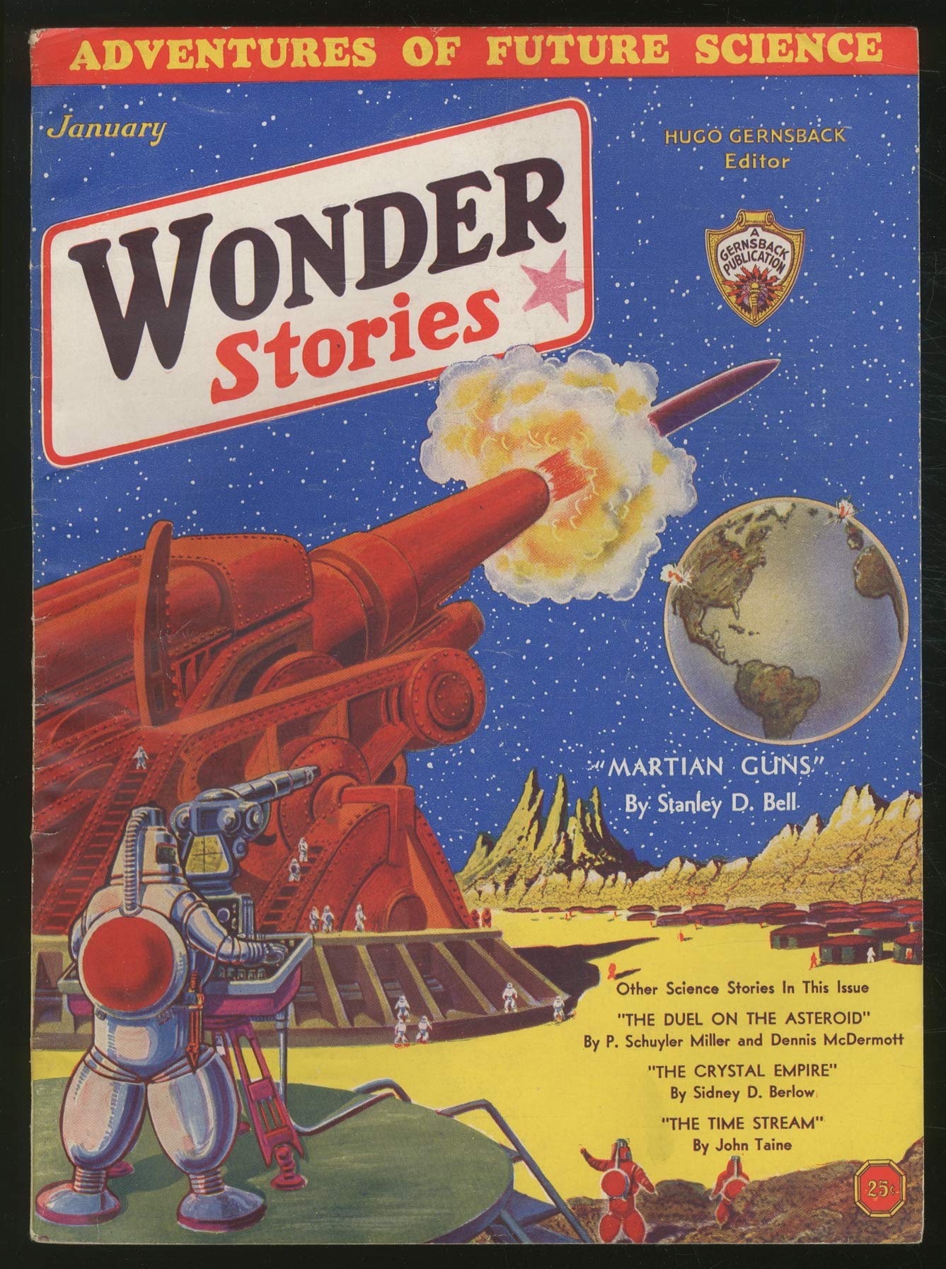 Pulp Magazine Wonder Stories A A A January 1932 Volume 3 Number 8 Paul Frank R Stanley D Bell P Schuyler Miller Dennis Mcdermott Sidney D Berlow John Taine Joseph W Campbell Jr Edmund
