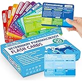 Chiazllta 50 Veterinary Pharmacology Flashcards Vet Tech Study Materials | Essential Vet School Supplies for Dogs Cats &amp; Horses, Gifts for Veterinary Students, Exam Prep Quick Reference Cards