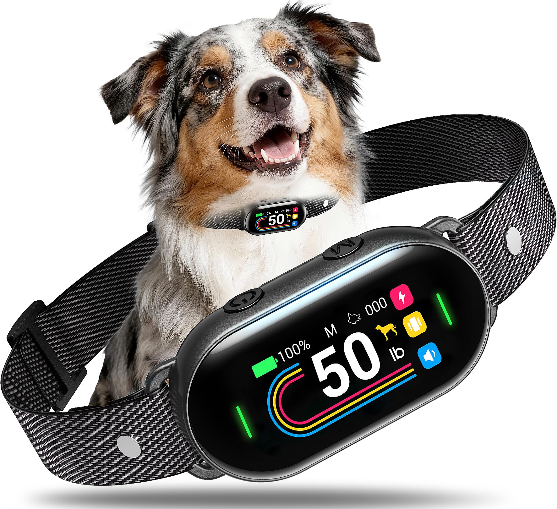 Photo 1 of Dog Bark Collar for Small Medium Large Dogs 10-100lbs, Automatic Bark Device with Anti-False Trigger & Bark Count Tracking, 4 Training Modes and 8 Sensitivity to Effectively Stop Barking, Black