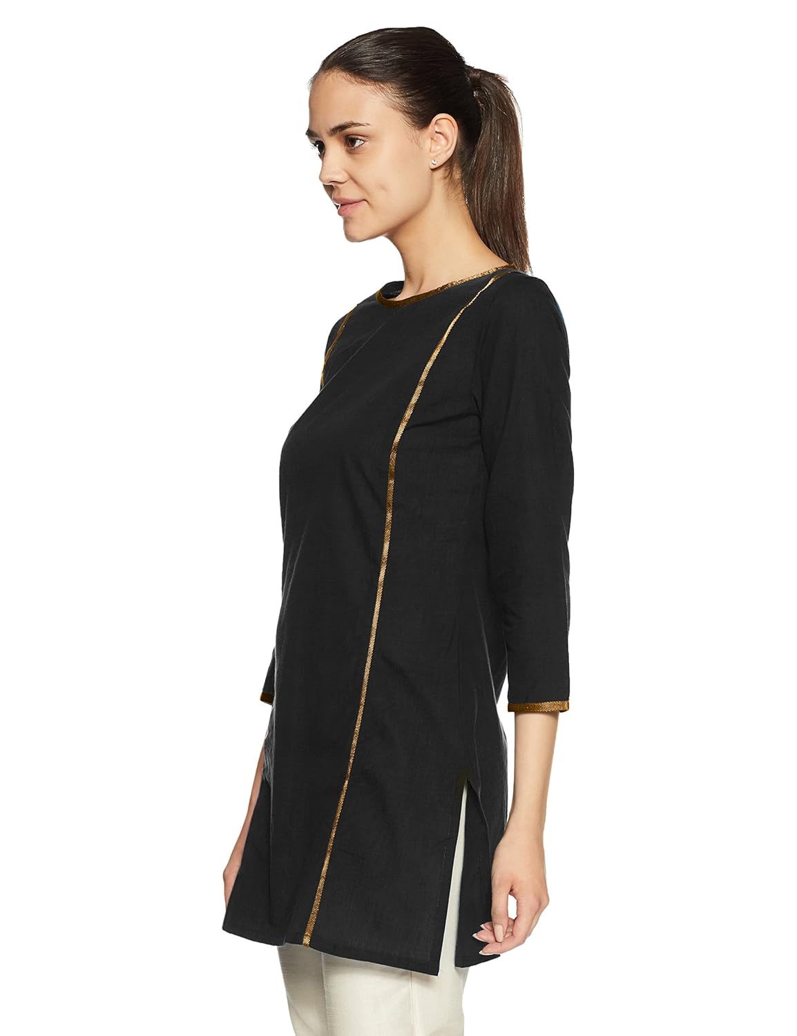 fabindia women's plain regular fit cotton shirt