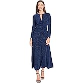 Maggy London Womens Keyhole Neck Midi Dress with Shirring at WaistDress