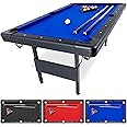 GoSports 6, 7, or 8 ft Billiards Table - Portable Pool Table - Includes Full Set of Balls, 2 Cue Sticks, Chalk and Felt Brush; Choose Size and Color