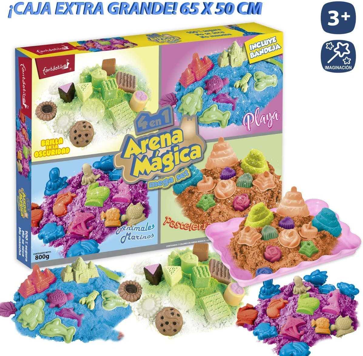 JUINSA Caja Arena mágica con Bandeja 800gr 65x51cm 96874: Amazon.es: Juguetes y juegos