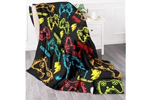 Woyamay Gaming Blanket Gamer Gifts for Teen Boys Girls Adults Video Game Throw Blanket Easter Gifts Flannel Gaming Blanket Birthday Gifts for Kids Gamer Room Decor Soft Gamer Blanket, 50"x60"