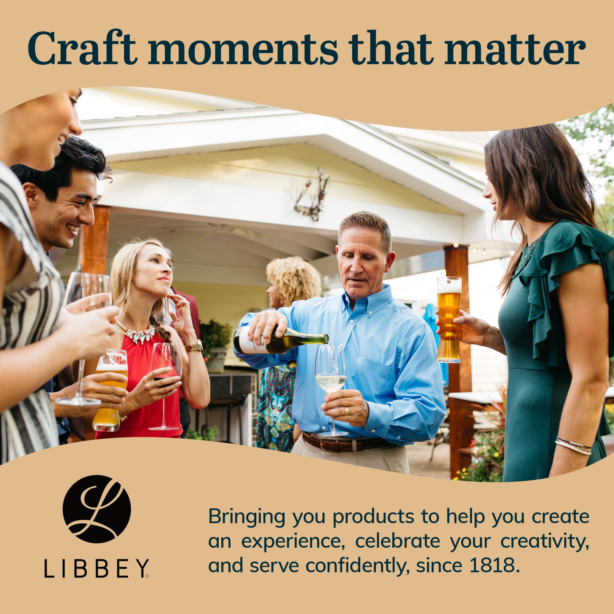 Libbey 228 Stemless Champagne Flutes Glass, 8.5 Oz 12 Piece Elegant Fluted Glassware, Clear Flutes Champagne Glass