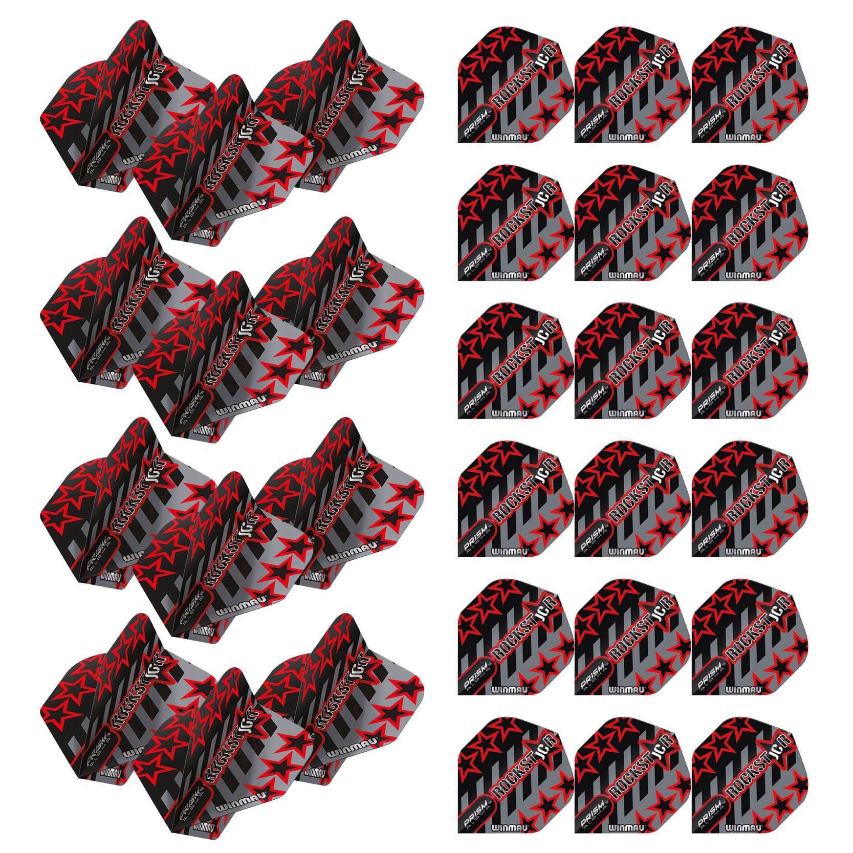 WINMAU Prism Alpha Joe Cullen Grey & Black Dart Flights - 10 sets per pack (30 dart flights in total)