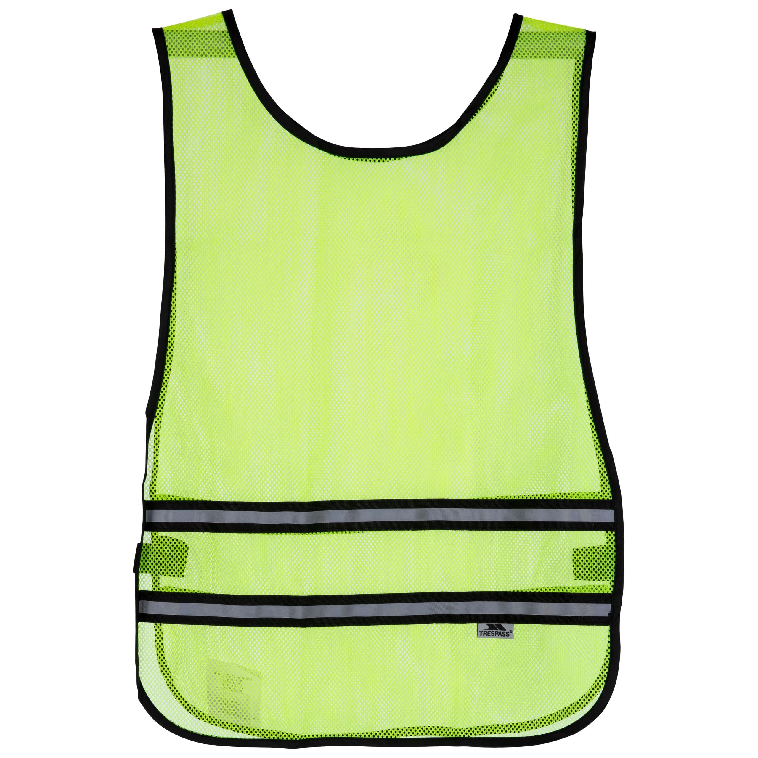 Trespass Hi Vis Vest Bib Safety Cycling Yellow With Elastic Side Tabs